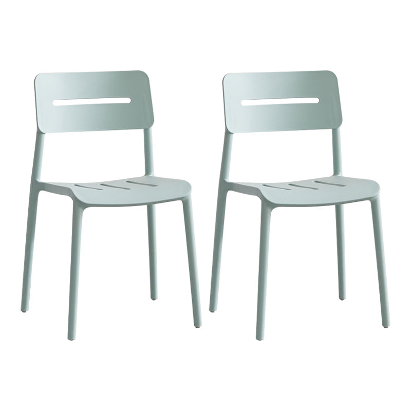 Modern Style Plastic Dining Chairs Open Back Dining Stackable Side Chair for Kitchen Green 2 Piece Set Clearhalo ' kitchen&dining_furn' 'Dining Chairs' 'Dining Tables & Seating' 'dining_chair' 'furn' 'furn_dining_chair' 'Furniture' 'furniture_dining_chair' 'Kitchen & Dining Furniture' 'kitchen' 3967370