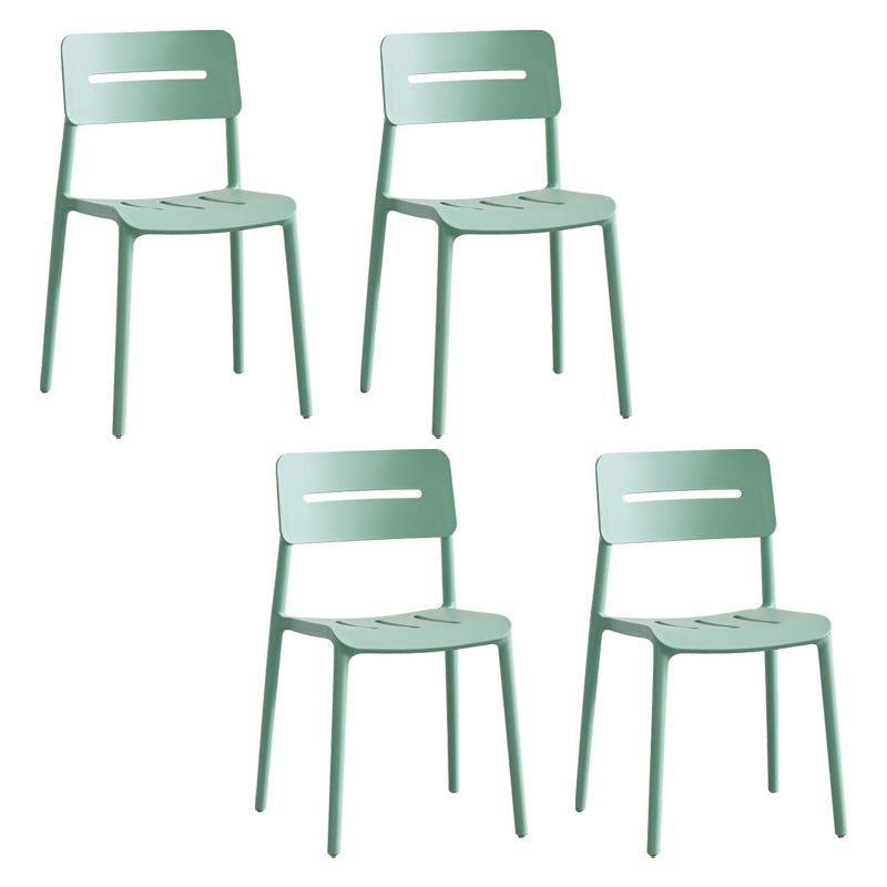 Modern Style Plastic Dining Chairs Open Back Dining Stackable Side Chair for Kitchen Mint Green 4 Piece Set Clearhalo ' kitchen&dining_furn' 'Dining Chairs' 'Dining Tables & Seating' 'dining_chair' 'furn' 'furn_dining_chair' 'Furniture' 'furniture_dining_chair' 'Kitchen & Dining Furniture' 'kitchen' 3967377