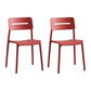 Modern Style Plastic Dining Chairs Open Back Dining Stackable Side Chair for Kitchen Burgundy 2 Piece Set Clearhalo ' kitchen&dining_furn' 'Dining Chairs' 'Dining Tables & Seating' 'dining_chair' 'furn' 'furn_dining_chair' 'Furniture' 'furniture_dining_chair' 'Kitchen & Dining Furniture' 'kitchen' 3967379