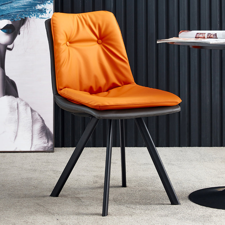 Contemporary Style Metal Dining Chair Dining Armless Side Chairs for Kitchen Orange 1 Piece Clearhalo ' kitchen&dining_furn' 'Dining Chairs' 'Dining Tables & Seating' 'dining_chair' 'furn' 'furn_dining_chair' 'Furniture' 'furniture_dining_chair' 'Kitchen & Dining Furniture' 'kitchen' 3967382