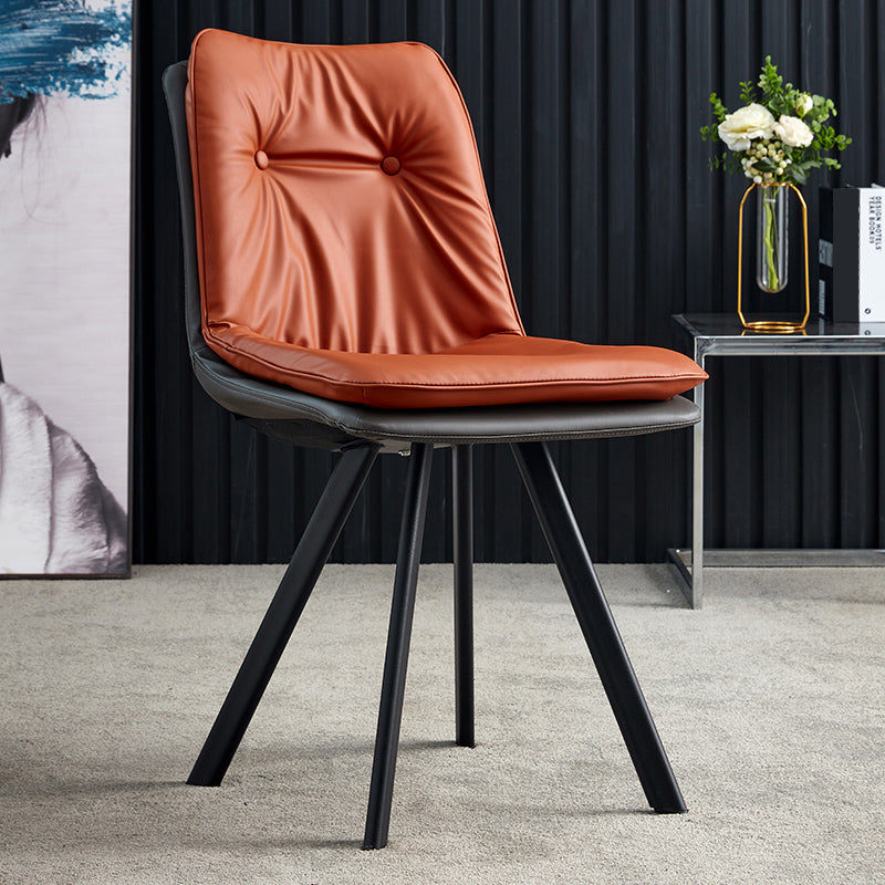 Contemporary Style Metal Dining Chair Dining Armless Side Chairs for Kitchen Brown 1 Piece Clearhalo ' kitchen&dining_furn' 'Dining Chairs' 'Dining Tables & Seating' 'dining_chair' 'furn' 'furn_dining_chair' 'Furniture' 'furniture_dining_chair' 'Kitchen & Dining Furniture' 'kitchen' 3967383