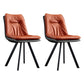 Contemporary Style Metal Dining Chair Dining Armless Side Chairs for Kitchen Brown 2 Piece Set Clearhalo ' kitchen&dining_furn' 'Dining Chairs' 'Dining Tables & Seating' 'dining_chair' 'furn' 'furn_dining_chair' 'Furniture' 'furniture_dining_chair' 'Kitchen & Dining Furniture' 'kitchen' 3967384