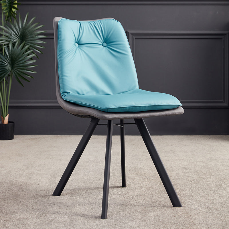 Contemporary Style Metal Dining Chair Dining Armless Side Chairs for Kitchen Blue 1 Piece Clearhalo ' kitchen&dining_furn' 'Dining Chairs' 'Dining Tables & Seating' 'dining_chair' 'furn' 'furn_dining_chair' 'Furniture' 'furniture_dining_chair' 'Kitchen & Dining Furniture' 'kitchen' 3967389