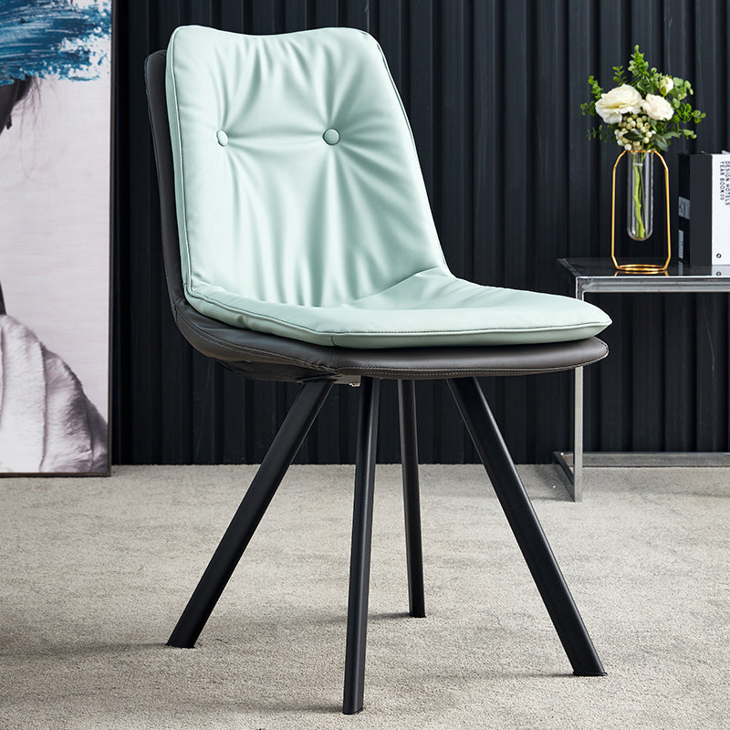 Contemporary Style Metal Dining Chair Dining Armless Side Chairs for Kitchen Green 1 Piece Clearhalo ' kitchen&dining_furn' 'Dining Chairs' 'Dining Tables & Seating' 'dining_chair' 'furn' 'furn_dining_chair' 'Furniture' 'furniture_dining_chair' 'Kitchen & Dining Furniture' 'kitchen' 3967394