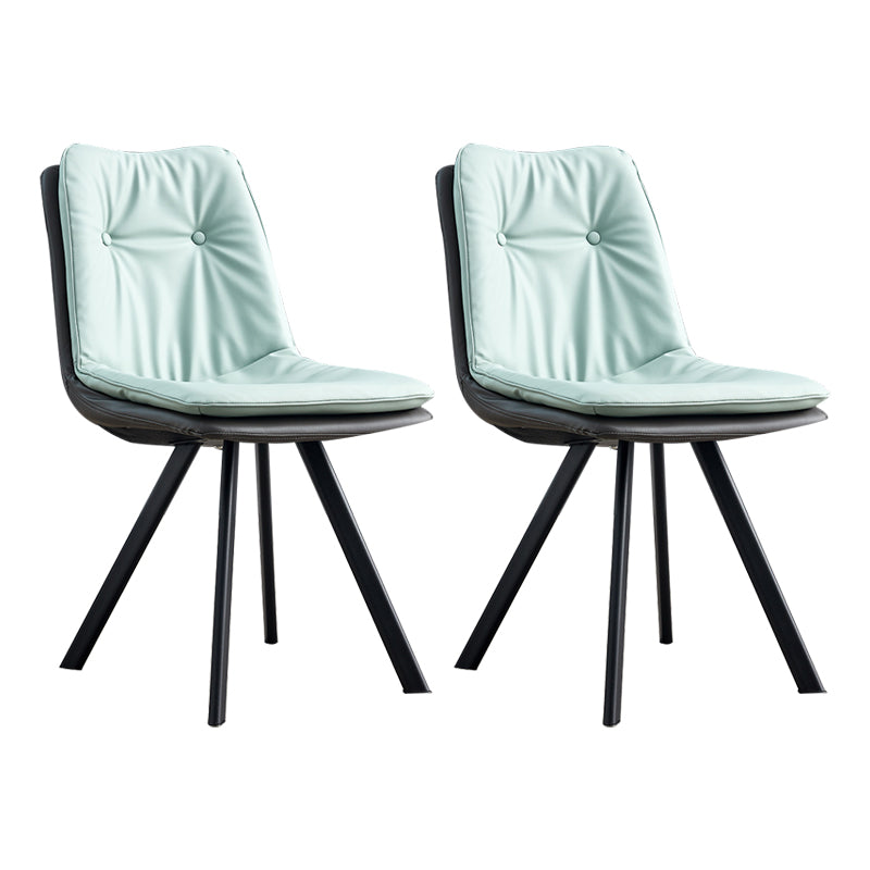 Contemporary Style Metal Dining Chair Dining Armless Side Chairs for Kitchen Green 2 Piece Set Clearhalo ' kitchen&dining_furn' 'Dining Chairs' 'Dining Tables & Seating' 'dining_chair' 'furn' 'furn_dining_chair' 'Furniture' 'furniture_dining_chair' 'Kitchen & Dining Furniture' 'kitchen' 3967396