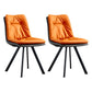Contemporary Style Metal Dining Chair Dining Armless Side Chairs for Kitchen Orange 2 Piece Set Clearhalo ' kitchen&dining_furn' 'Dining Chairs' 'Dining Tables & Seating' 'dining_chair' 'furn' 'furn_dining_chair' 'Furniture' 'furniture_dining_chair' 'Kitchen & Dining Furniture' 'kitchen' 3967401