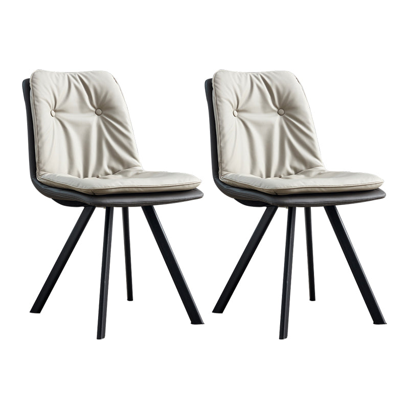 Contemporary Style Metal Dining Chair Dining Armless Side Chairs for Kitchen Grey 2 Piece Set Clearhalo ' kitchen&dining_furn' 'Dining Chairs' 'Dining Tables & Seating' 'dining_chair' 'furn' 'furn_dining_chair' 'Furniture' 'furniture_dining_chair' 'Kitchen & Dining Furniture' 'kitchen' 3967406