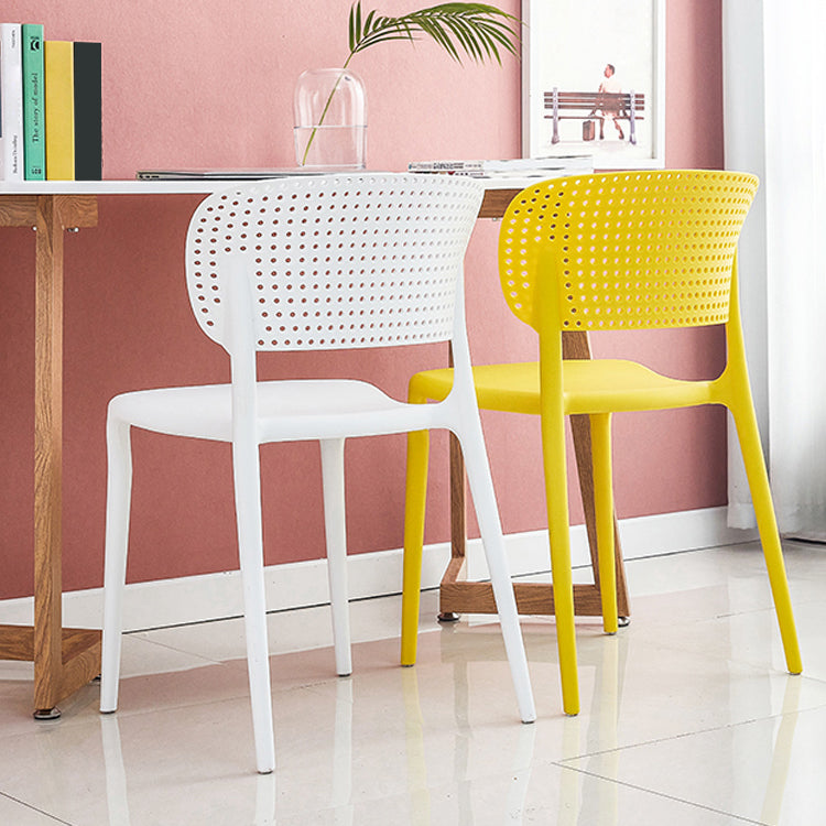 Modern Style Plastic Dining Chairs Open Back Stackable Dining Chair for Kitchen Clearhalo ' kitchen&dining_furn' 'Dining Chairs' 'Dining Tables & Seating' 'dining_chair' 'furn' 'furn_dining_chair' 'Furniture' 'furniture_dining_chair' 'Kitchen & Dining Furniture' 'kitchen' 3967412