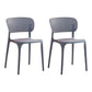 Modern Style Plastic Dining Chairs Open Back Stackable Dining Chair for Kitchen Grey 2 Piece Set Clearhalo ' kitchen&dining_furn' 'Dining Chairs' 'Dining Tables & Seating' 'dining_chair' 'furn' 'furn_dining_chair' 'Furniture' 'furniture_dining_chair' 'Kitchen & Dining Furniture' 'kitchen' 3967418