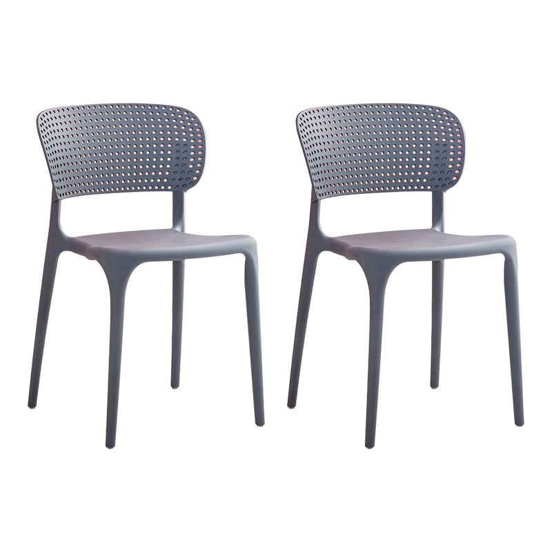 Modern Style Plastic Dining Chairs Open Back Stackable Dining Chair for Kitchen Grey 2 Piece Set Clearhalo ' kitchen&dining_furn' 'Dining Chairs' 'Dining Tables & Seating' 'dining_chair' 'furn' 'furn_dining_chair' 'Furniture' 'furniture_dining_chair' 'Kitchen & Dining Furniture' 'kitchen' 3967418