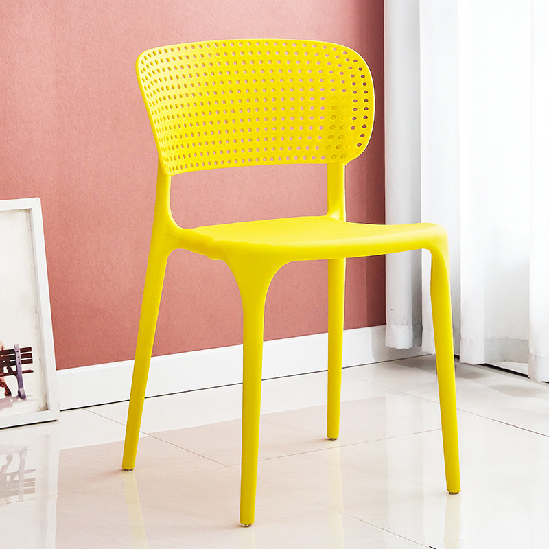 Modern Style Plastic Dining Chairs Open Back Stackable Dining Chair for Kitchen Yellow 1 Piece Clearhalo ' kitchen&dining_furn' 'Dining Chairs' 'Dining Tables & Seating' 'dining_chair' 'furn' 'furn_dining_chair' 'Furniture' 'furniture_dining_chair' 'Kitchen & Dining Furniture' 'kitchen' 3967422