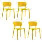 Modern Style Plastic Dining Chairs Open Back Stackable Dining Chair for Kitchen Yellow 4 Piece Set Clearhalo ' kitchen&dining_furn' 'Dining Chairs' 'Dining Tables & Seating' 'dining_chair' 'furn' 'furn_dining_chair' 'Furniture' 'furniture_dining_chair' 'Kitchen & Dining Furniture' 'kitchen' 3967426