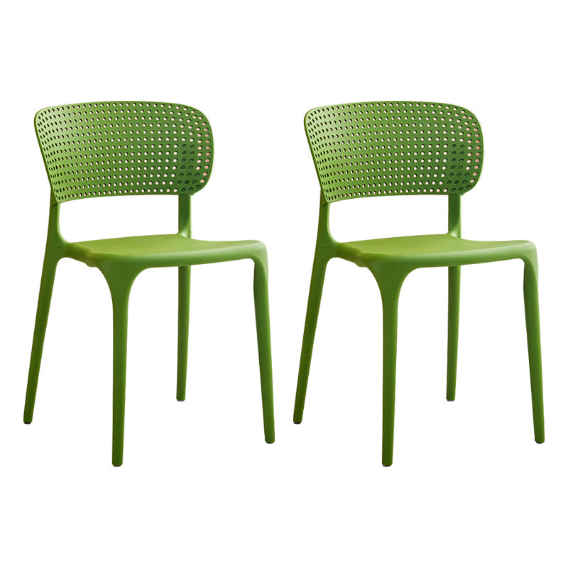 Modern Style Plastic Dining Chairs Open Back Stackable Dining Chair for Kitchen Green 2 Piece Set Clearhalo ' kitchen&dining_furn' 'Dining Chairs' 'Dining Tables & Seating' 'dining_chair' 'furn' 'furn_dining_chair' 'Furniture' 'furniture_dining_chair' 'Kitchen & Dining Furniture' 'kitchen' 3967431