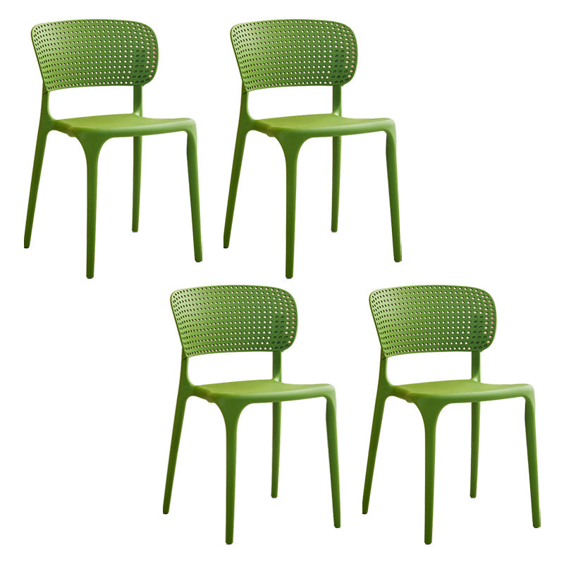Modern Style Plastic Dining Chairs Open Back Stackable Dining Chair for Kitchen Green 4 Piece Set Clearhalo ' kitchen&dining_furn' 'Dining Chairs' 'Dining Tables & Seating' 'dining_chair' 'furn' 'furn_dining_chair' 'Furniture' 'furniture_dining_chair' 'Kitchen & Dining Furniture' 'kitchen' 3967432