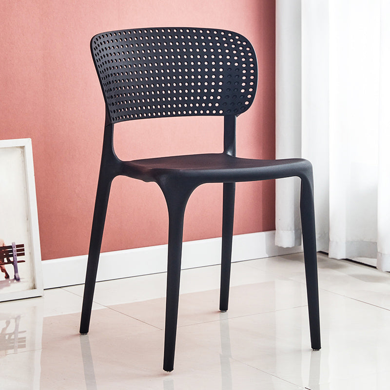 Modern Style Plastic Dining Chairs Open Back Stackable Dining Chair for Kitchen Black 1 Piece Clearhalo ' kitchen&dining_furn' 'Dining Chairs' 'Dining Tables & Seating' 'dining_chair' 'furn' 'furn_dining_chair' 'Furniture' 'furniture_dining_chair' 'Kitchen & Dining Furniture' 'kitchen' 3967436