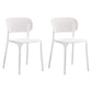 Modern Style Plastic Dining Chairs Open Back Stackable Dining Chair for Kitchen White 2 Piece Set Clearhalo ' kitchen&dining_furn' 'Dining Chairs' 'Dining Tables & Seating' 'dining_chair' 'furn' 'furn_dining_chair' 'Furniture' 'furniture_dining_chair' 'Kitchen & Dining Furniture' 'kitchen' 3967440