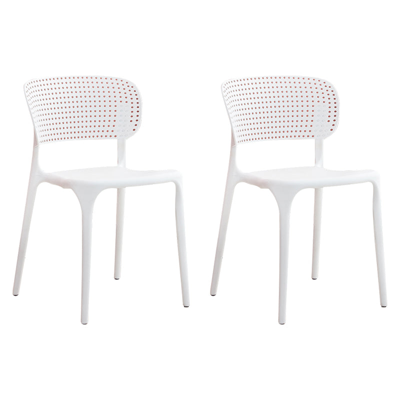Modern Style Plastic Dining Chairs Open Back Stackable Dining Chair for Kitchen White 2 Piece Set Clearhalo ' kitchen&dining_furn' 'Dining Chairs' 'Dining Tables & Seating' 'dining_chair' 'furn' 'furn_dining_chair' 'Furniture' 'furniture_dining_chair' 'Kitchen & Dining Furniture' 'kitchen' 3967440