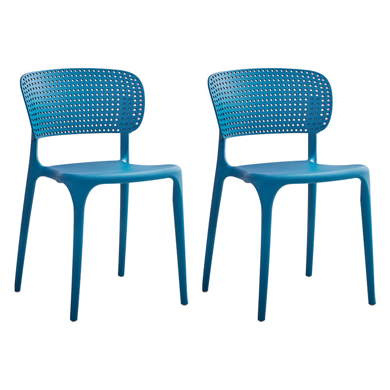 Modern Style Plastic Dining Chairs Open Back Stackable Dining Chair for Kitchen Blue 2 Piece Set Clearhalo ' kitchen&dining_furn' 'Dining Chairs' 'Dining Tables & Seating' 'dining_chair' 'furn' 'furn_dining_chair' 'Furniture' 'furniture_dining_chair' 'Kitchen & Dining Furniture' 'kitchen' 3967443