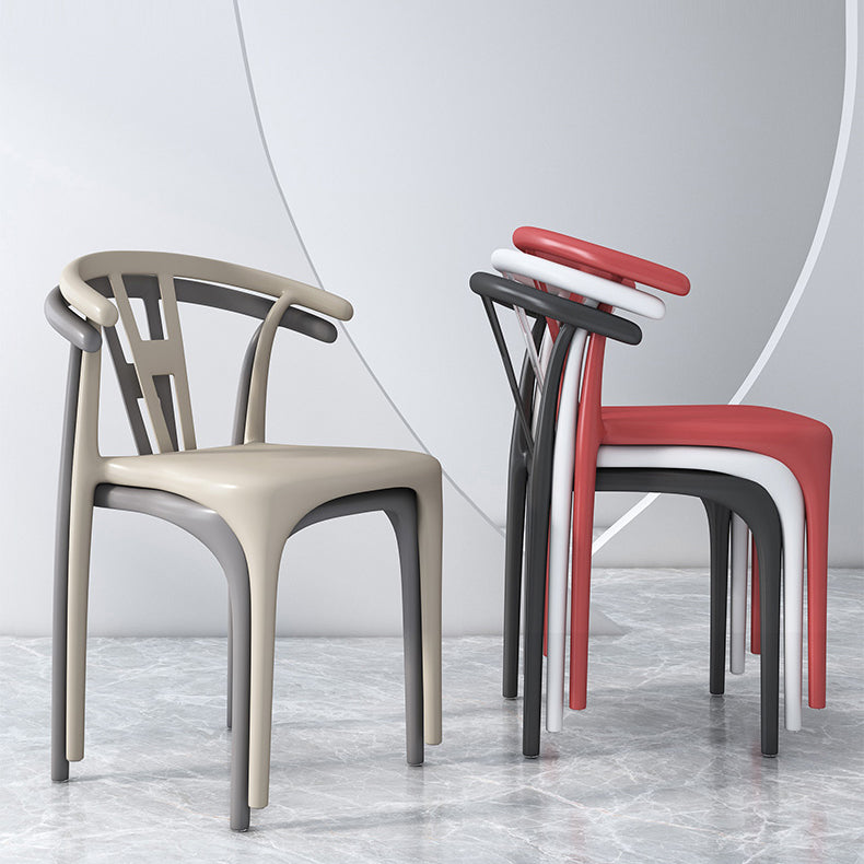 Modern Style Plastic Dining Chairs Dining Stackable Side Chair for Kitchen Clearhalo ' kitchen&dining_furn' 'Dining Chairs' 'Dining Tables & Seating' 'dining_chair' 'furn' 'furn_dining_chair' 'Furniture' 'furniture_dining_chair' 'Kitchen & Dining Furniture' 'kitchen' 3967450