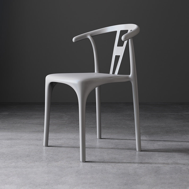 Modern Style Plastic Dining Chairs Dining Stackable Side Chair for Kitchen Grey 1 Piece Clearhalo ' kitchen&dining_furn' 'Dining Chairs' 'Dining Tables & Seating' 'dining_chair' 'furn' 'furn_dining_chair' 'Furniture' 'furniture_dining_chair' 'Kitchen & Dining Furniture' 'kitchen' 3967452