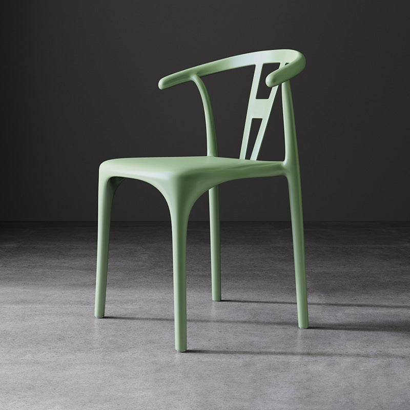 Modern Style Plastic Dining Chairs Dining Stackable Side Chair for Kitchen Green 1 Piece Clearhalo ' kitchen&dining_furn' 'Dining Chairs' 'Dining Tables & Seating' 'dining_chair' 'furn' 'furn_dining_chair' 'Furniture' 'furniture_dining_chair' 'Kitchen & Dining Furniture' 'kitchen' 3967458