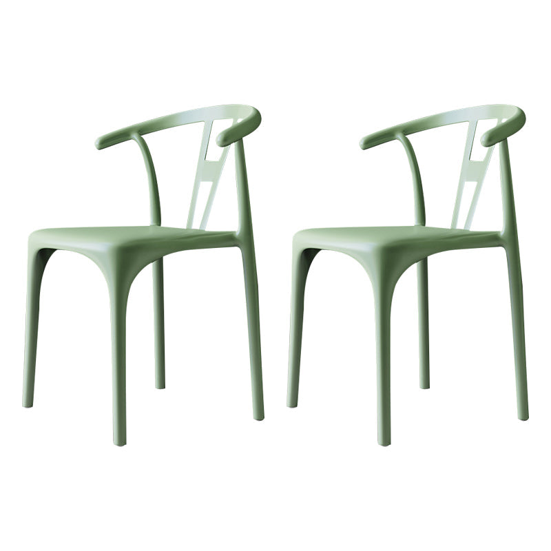 Modern Style Plastic Dining Chairs Dining Stackable Side Chair for Kitchen Green 2 Piece Set Clearhalo ' kitchen&dining_furn' 'Dining Chairs' 'Dining Tables & Seating' 'dining_chair' 'furn' 'furn_dining_chair' 'Furniture' 'furniture_dining_chair' 'Kitchen & Dining Furniture' 'kitchen' 3967460