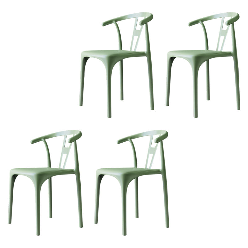 Modern Style Plastic Dining Chairs Dining Stackable Side Chair for Kitchen Green 4 Piece Set Clearhalo ' kitchen&dining_furn' 'Dining Chairs' 'Dining Tables & Seating' 'dining_chair' 'furn' 'furn_dining_chair' 'Furniture' 'furniture_dining_chair' 'Kitchen & Dining Furniture' 'kitchen' 3967462