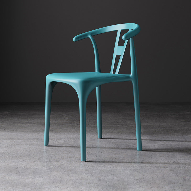 Modern Style Plastic Dining Chairs Dining Stackable Side Chair for Kitchen Peacock Blue 1 Piece Clearhalo ' kitchen&dining_furn' 'Dining Chairs' 'Dining Tables & Seating' 'dining_chair' 'furn' 'furn_dining_chair' 'Furniture' 'furniture_dining_chair' 'Kitchen & Dining Furniture' 'kitchen' 3967465