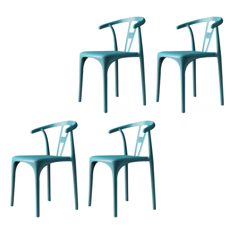Modern Style Plastic Dining Chairs Dining Stackable Side Chair for Kitchen Peacock Blue 4 Piece Set Clearhalo ' kitchen&dining_furn' 'Dining Chairs' 'Dining Tables & Seating' 'dining_chair' 'furn' 'furn_dining_chair' 'Furniture' 'furniture_dining_chair' 'Kitchen & Dining Furniture' 'kitchen' 3967468