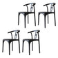 Modern Style Plastic Dining Chairs Dining Stackable Side Chair for Kitchen Black 4 Piece Set Clearhalo ' kitchen&dining_furn' 'Dining Chairs' 'Dining Tables & Seating' 'dining_chair' 'furn' 'furn_dining_chair' 'Furniture' 'furniture_dining_chair' 'Kitchen & Dining Furniture' 'kitchen' 3967471