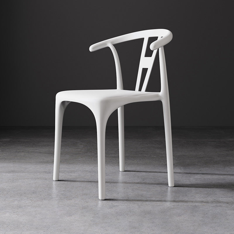 Modern Style Plastic Dining Chairs Dining Stackable Side Chair for Kitchen White 1 Piece Clearhalo ' kitchen&dining_furn' 'Dining Chairs' 'Dining Tables & Seating' 'dining_chair' 'furn' 'furn_dining_chair' 'Furniture' 'furniture_dining_chair' 'Kitchen & Dining Furniture' 'kitchen' 3967475