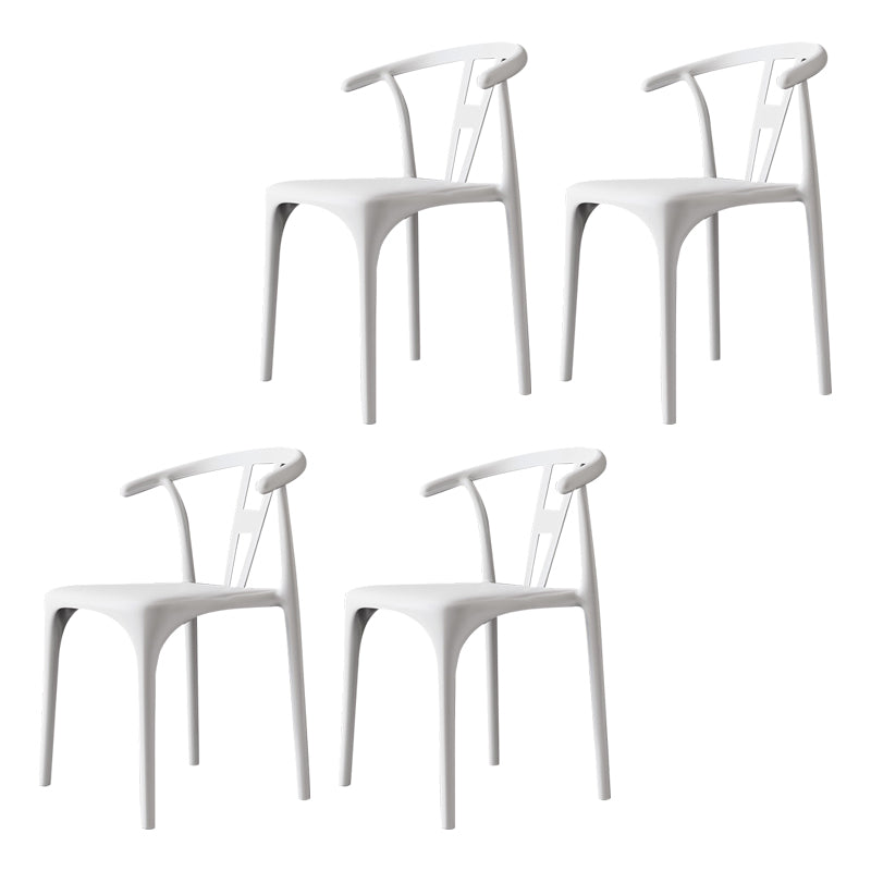 Modern Style Plastic Dining Chairs Dining Stackable Side Chair for Kitchen White 4 Piece Set Clearhalo ' kitchen&dining_furn' 'Dining Chairs' 'Dining Tables & Seating' 'dining_chair' 'furn' 'furn_dining_chair' 'Furniture' 'furniture_dining_chair' 'Kitchen & Dining Furniture' 'kitchen' 3967477