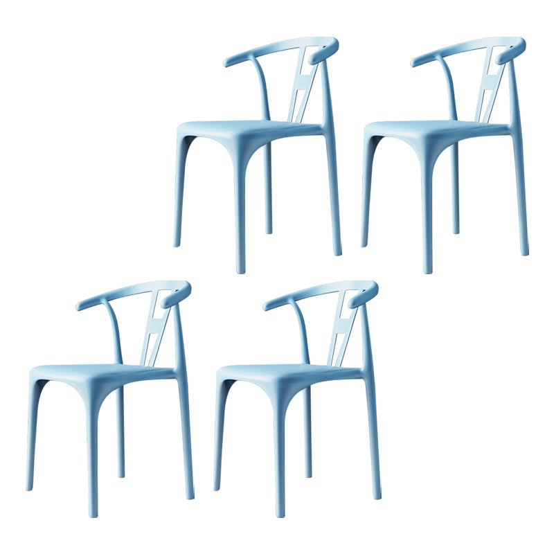Modern Style Plastic Dining Chairs Dining Stackable Side Chair for Kitchen Light Blue 4 Piece Set Clearhalo ' kitchen&dining_furn' 'Dining Chairs' 'Dining Tables & Seating' 'dining_chair' 'furn' 'furn_dining_chair' 'Furniture' 'furniture_dining_chair' 'Kitchen & Dining Furniture' 'kitchen' 3967480