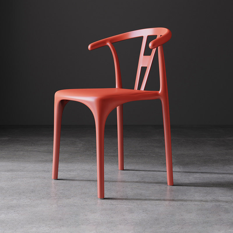 Modern Style Plastic Dining Chairs Dining Stackable Side Chair for Kitchen Orange 1 Piece Clearhalo ' kitchen&dining_furn' 'Dining Chairs' 'Dining Tables & Seating' 'dining_chair' 'furn' 'furn_dining_chair' 'Furniture' 'furniture_dining_chair' 'Kitchen & Dining Furniture' 'kitchen' 3967481