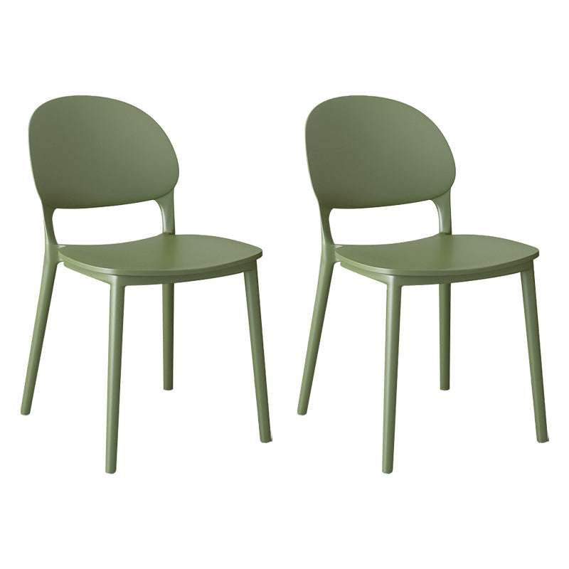 Contemporary Style Plastic Dining Chairs Open Back Dining Stackable Chair for Kitchen Blackish Green 2 Piece Set Clearhalo ' kitchen&dining_furn' 'Dining Chairs' 'Dining Tables & Seating' 'dining_chair' 'furn' 'furn_dining_chair' 'Furniture' 'furniture_dining_chair' 'Kitchen & Dining Furniture' 'kitchen' 3967487