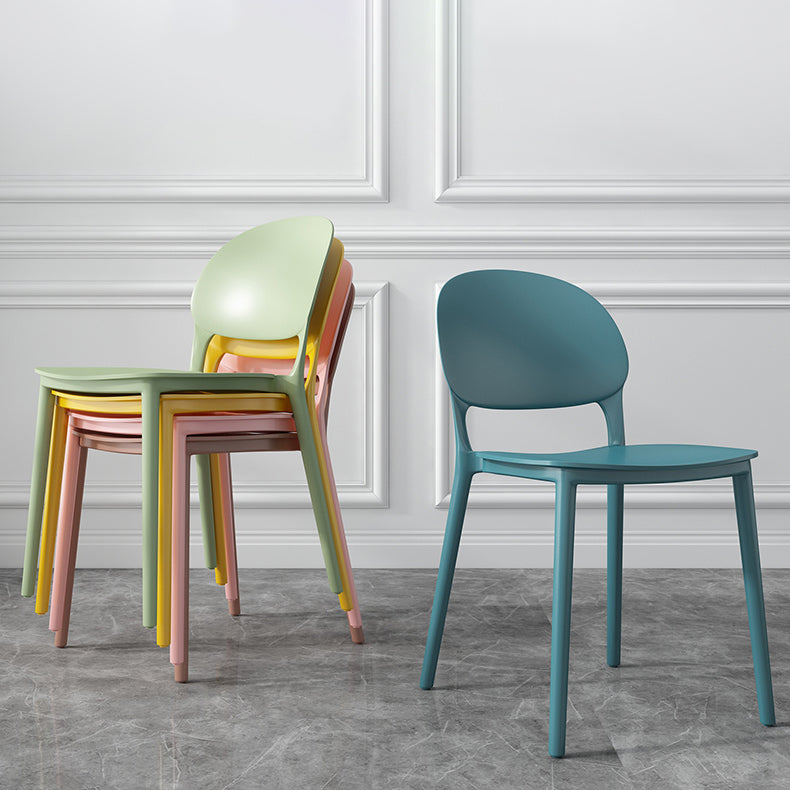 Contemporary Style Plastic Dining Chairs Open Back Dining Stackable Chair for Kitchen Clearhalo ' kitchen&dining_furn' 'Dining Chairs' 'Dining Tables & Seating' 'dining_chair' 'furn' 'furn_dining_chair' 'Furniture' 'furniture_dining_chair' 'Kitchen & Dining Furniture' 'kitchen' 3967488