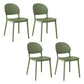 Contemporary Style Plastic Dining Chairs Open Back Dining Stackable Chair for Kitchen Blackish Green 4 Piece Set Clearhalo ' kitchen&dining_furn' 'Dining Chairs' 'Dining Tables & Seating' 'dining_chair' 'furn' 'furn_dining_chair' 'Furniture' 'furniture_dining_chair' 'Kitchen & Dining Furniture' 'kitchen' 3967489