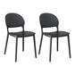 Contemporary Style Plastic Dining Chairs Open Back Dining Stackable Chair for Kitchen Black 2 Piece Set Clearhalo ' kitchen&dining_furn' 'Dining Chairs' 'Dining Tables & Seating' 'dining_chair' 'furn' 'furn_dining_chair' 'Furniture' 'furniture_dining_chair' 'Kitchen & Dining Furniture' 'kitchen' 3967493