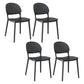Contemporary Style Plastic Dining Chairs Open Back Dining Stackable Chair for Kitchen Black 4 Piece Set Clearhalo ' kitchen&dining_furn' 'Dining Chairs' 'Dining Tables & Seating' 'dining_chair' 'furn' 'furn_dining_chair' 'Furniture' 'furniture_dining_chair' 'Kitchen & Dining Furniture' 'kitchen' 3967495