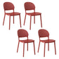 Contemporary Style Plastic Dining Chairs Open Back Dining Stackable Chair for Kitchen Red 4 Piece Set Clearhalo ' kitchen&dining_furn' 'Dining Chairs' 'Dining Tables & Seating' 'dining_chair' 'furn' 'furn_dining_chair' 'Furniture' 'furniture_dining_chair' 'Kitchen & Dining Furniture' 'kitchen' 3967502