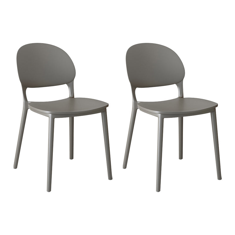 Contemporary Style Plastic Dining Chairs Open Back Dining Stackable Chair for Kitchen Grey 2 Piece Set Clearhalo ' kitchen&dining_furn' 'Dining Chairs' 'Dining Tables & Seating' 'dining_chair' 'furn' 'furn_dining_chair' 'Furniture' 'furniture_dining_chair' 'Kitchen & Dining Furniture' 'kitchen' 3967522