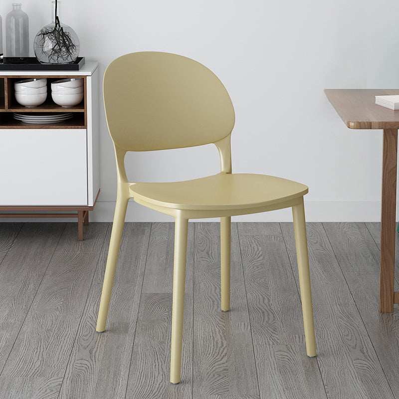 Contemporary Style Plastic Dining Chairs Open Back Dining Stackable Chair for Kitchen Apricot 1 Piece Clearhalo ' kitchen&dining_furn' 'Dining Chairs' 'Dining Tables & Seating' 'dining_chair' 'furn' 'furn_dining_chair' 'Furniture' 'furniture_dining_chair' 'Kitchen & Dining Furniture' 'kitchen' 3967524