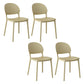 Contemporary Style Plastic Dining Chairs Open Back Dining Stackable Chair for Kitchen Apricot 4 Piece Set Clearhalo ' kitchen&dining_furn' 'Dining Chairs' 'Dining Tables & Seating' 'dining_chair' 'furn' 'furn_dining_chair' 'Furniture' 'furniture_dining_chair' 'Kitchen & Dining Furniture' 'kitchen' 3967526