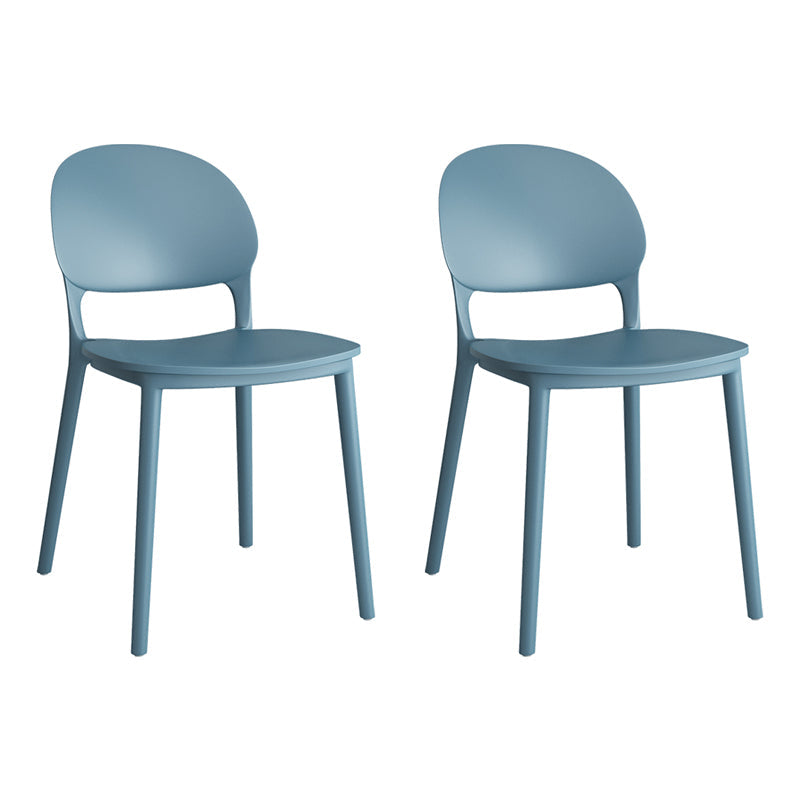 Contemporary Style Plastic Dining Chairs Open Back Dining Stackable Chair for Kitchen Blue 2 Piece Set Clearhalo ' kitchen&dining_furn' 'Dining Chairs' 'Dining Tables & Seating' 'dining_chair' 'furn' 'furn_dining_chair' 'Furniture' 'furniture_dining_chair' 'Kitchen & Dining Furniture' 'kitchen' 3967528