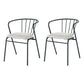 Contemporary Style Metal Dining Chairs Dining Armless Side Chairs for Kitchen Black 2 Piece Set Clearhalo ' kitchen&dining_furn' 'Dining Chairs' 'Dining Tables & Seating' 'dining_chair' 'furn' 'furn_dining_chair' 'Furniture' 'furniture_dining_chair' 'Kitchen & Dining Furniture' 'kitchen' 3967533