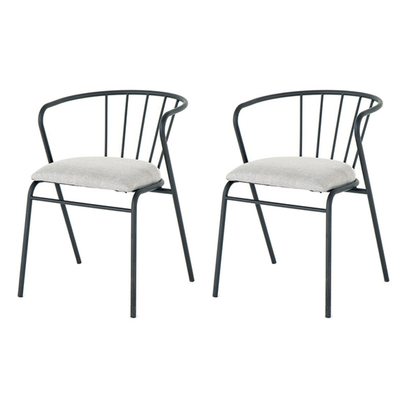 Contemporary Style Metal Dining Chairs Dining Armless Side Chairs for Kitchen Black 2 Piece Set Clearhalo ' kitchen&dining_furn' 'Dining Chairs' 'Dining Tables & Seating' 'dining_chair' 'furn' 'furn_dining_chair' 'Furniture' 'furniture_dining_chair' 'Kitchen & Dining Furniture' 'kitchen' 3967533