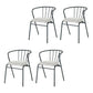 Contemporary Style Metal Dining Chairs Dining Armless Side Chairs for Kitchen Black 4 Piece Set Clearhalo ' kitchen&dining_furn' 'Dining Chairs' 'Dining Tables & Seating' 'dining_chair' 'furn' 'furn_dining_chair' 'Furniture' 'furniture_dining_chair' 'Kitchen & Dining Furniture' 'kitchen' 3967535