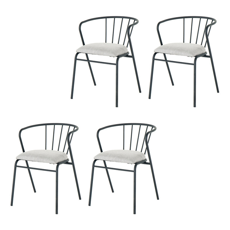 Contemporary Style Metal Dining Chairs Dining Armless Side Chairs for Kitchen Black 4 Piece Set Clearhalo ' kitchen&dining_furn' 'Dining Chairs' 'Dining Tables & Seating' 'dining_chair' 'furn' 'furn_dining_chair' 'Furniture' 'furniture_dining_chair' 'Kitchen & Dining Furniture' 'kitchen' 3967535