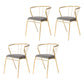 Contemporary Style Metal Dining Chairs Dining Armless Side Chairs for Kitchen Gold 4 Piece Set Clearhalo ' kitchen&dining_furn' 'Dining Chairs' 'Dining Tables & Seating' 'dining_chair' 'furn' 'furn_dining_chair' 'Furniture' 'furniture_dining_chair' 'Kitchen & Dining Furniture' 'kitchen' 3967539