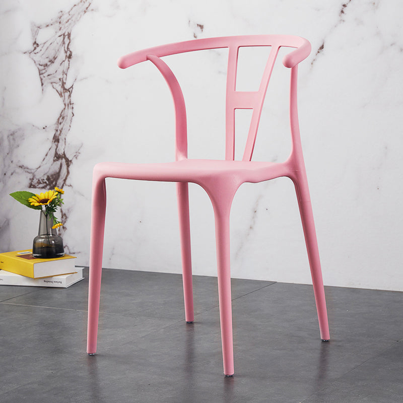 Modern Style Plastic Dining Chairs Stackable Dining Chairs for Kitchen Pink 1 Piece Clearhalo ' kitchen&dining_furn' 'Dining Chairs' 'Dining Tables & Seating' 'dining_chair' 'furn' 'furn_dining_chair' 'Furniture' 'furniture_dining_chair' 'Kitchen & Dining Furniture' 'kitchen' 3967545